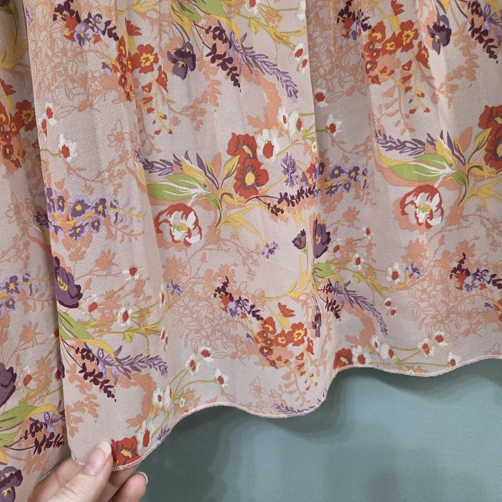 Ophelia Roe Floral Pink Spring Skirt Womens‎ Size 1X Plus Size Cruise Resort